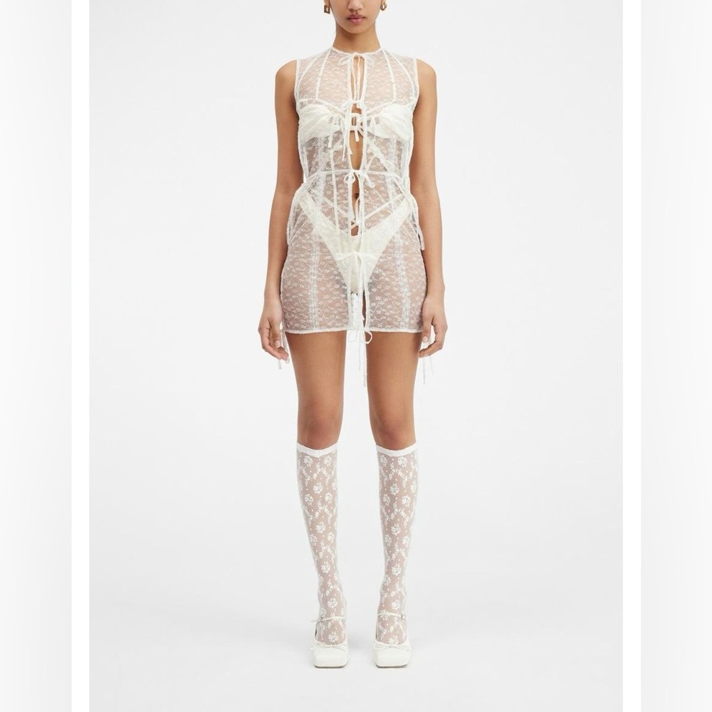 Jacquemus Tie-Accented Lace Tunic